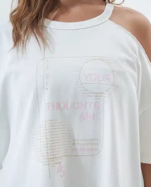 Camiseta Mujer Crudo Talla L 601F006 Americanino