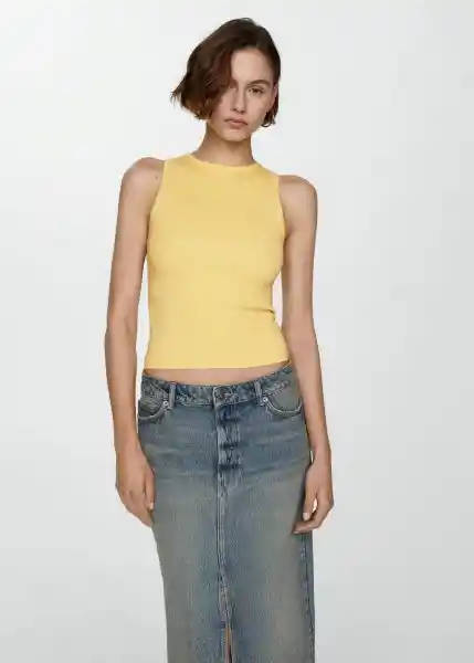 Top Hernan Amarillo Pastel Talla S Mujer Mango