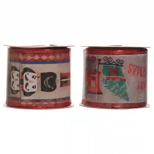 Cinta Navideña Surtida 6 cm x 2.74 m 831-Xmfe46-2554-3 Finlandek