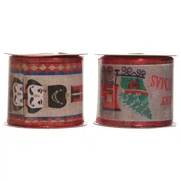 Cinta Navideña Surtida 6 cm x 2.74 m 831-Xmfe46-2554-3 Finlandek