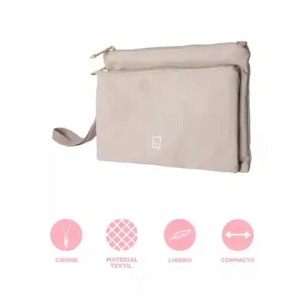 Bolso Multiuso Con Asa de Mano Beige Serie Miniso