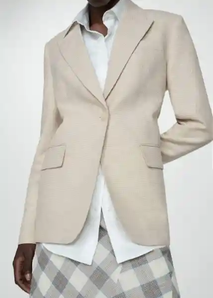 Blazer Americana Malibu Marrón Talla XS Mujer Mango