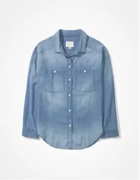 Camisa Mujer Azul Talla LARGE 400386021734 American Eagle