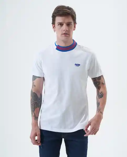 Camiseta Hombre Blanco Talla M 841F004 Americanino