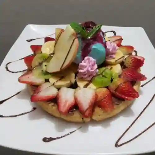 Waffle Tropical Fruta y Helado