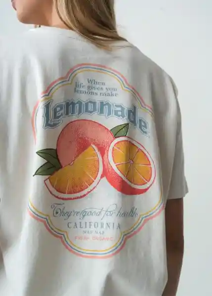 Camiseta Crudo Marfil Claro Talla L 402G079 Naf Naf