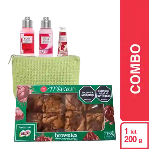 Combo Mini Brownie Melcochudo Con Milo + Kit Rosa Para Mamá