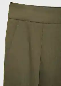 Pantalón Ferraro Khaki Talla 38 Mujer Mango