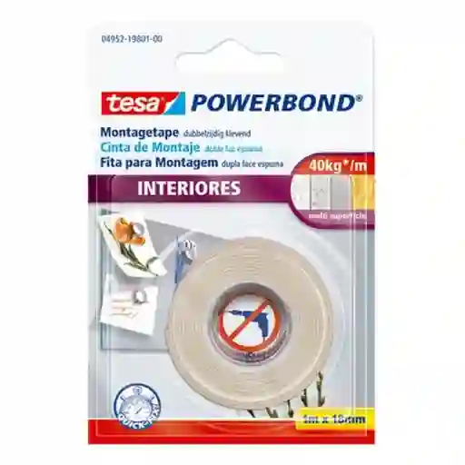 Tesa Cinta Doble Faz Interiores 18 mm x 1 m