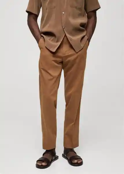 Pantalón Dallas Caramelo Talla 38 Hombre Mango