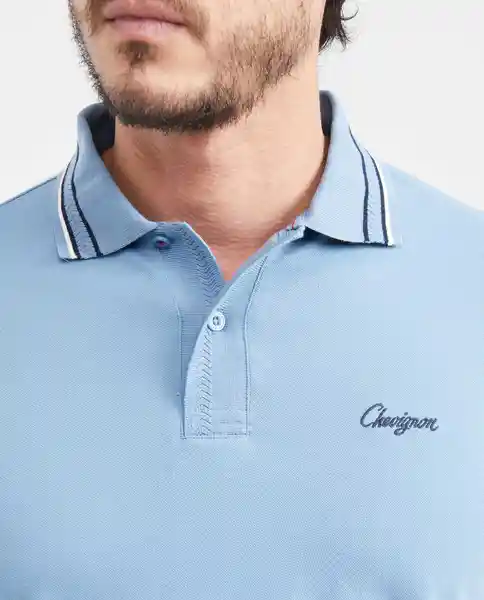 Camiseta Polo Neck Details Azul Provincial Medio L Chevignon