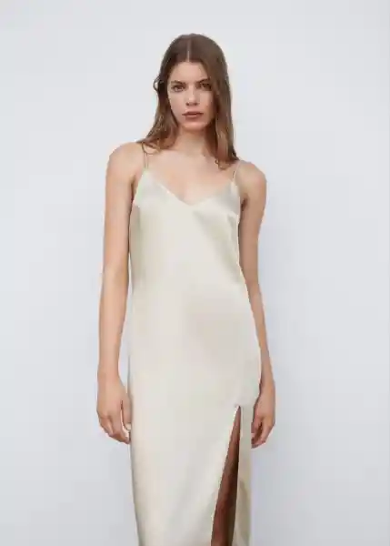 Vestido Tina-L Beige Talla S Mujer Mango