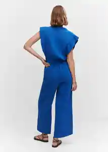 Enterizo Mono Bambula Azul Talla S Mujer Mango