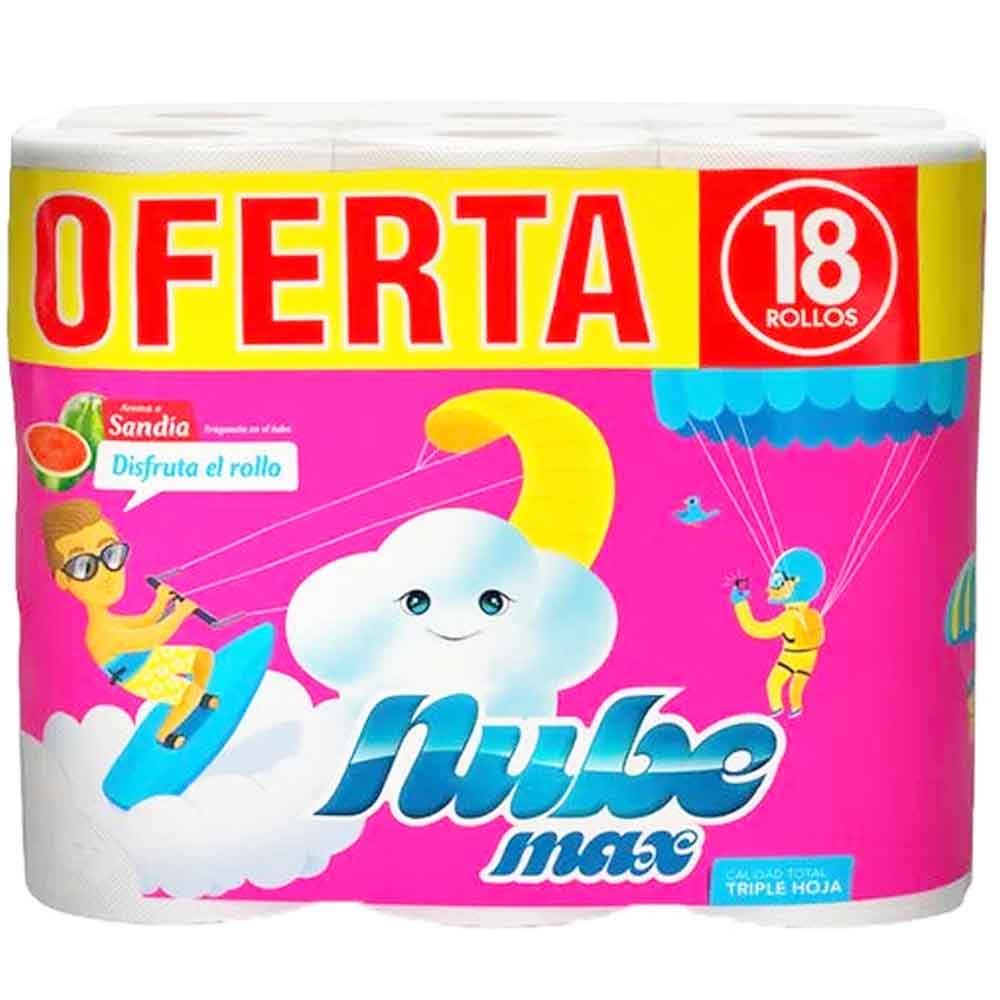 Nube Max Papel Higiénico Aroma a Sandía 18 und