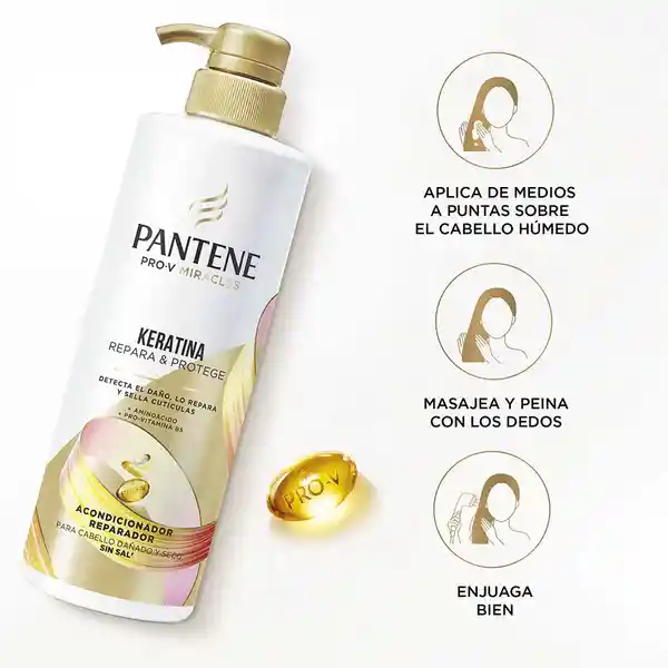 Pantene Acondicionador Sin Sal Keratina 510 mL