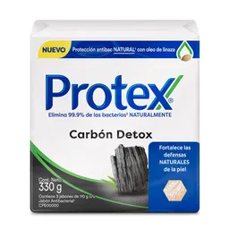 Protex Jabón Antibacterial Carbón Detox 110 g