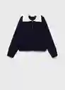 Jersey Latas Navy Talla XS  Mujer Mango