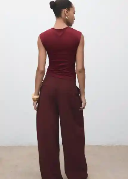 Camiseta Gala Burdeos Talla S Mujer Mango