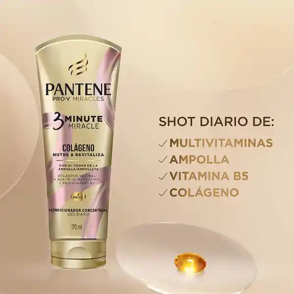 Acondicionador Pantene Pro-V Miracles 3 Minute Miracle Colageno Nutre y Revitaliza Rinse 170 ml