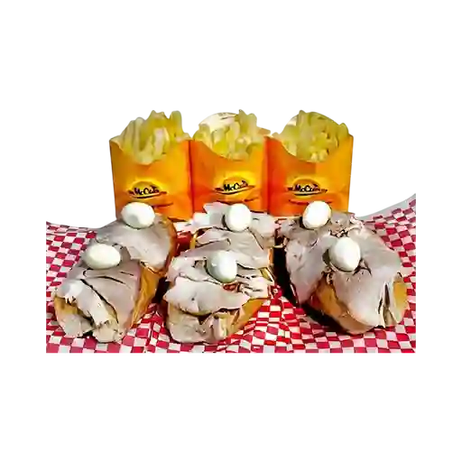 Combo Perros Cordero, Porciones Papas