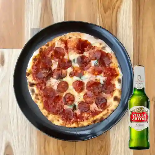 Combo Clásica Chorizo Español Picante Pers. + Stella Artois 290ml