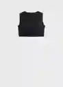 Top Fred Negro Talla XS Mujer Mango