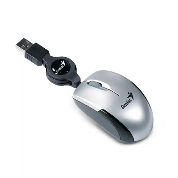 Genius Mouse Micro Retráctil Sensor Óptico Plata