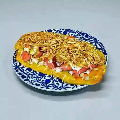 Patacón Mixto Pollo y Carne