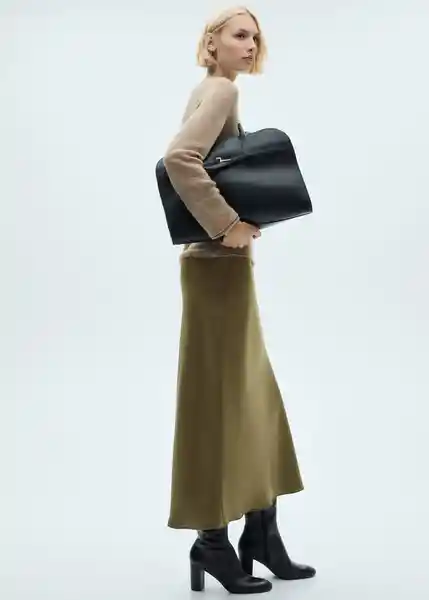 Falda Mia2 Verde Talla L Mujer Mango