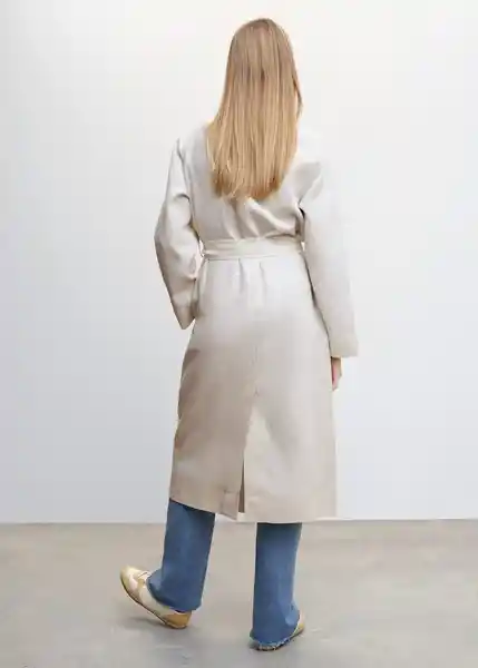 Abrigo Trench Sahara Piedra Talla 18 Mujer Mango