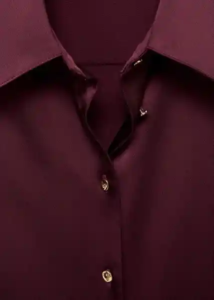 Camisa Ideale Burdeos Talla M Mujer Mango