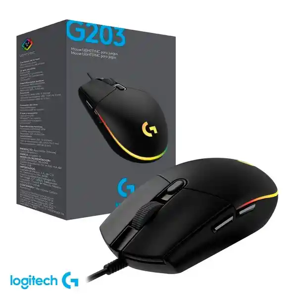 Logitech Mouse para Juegos Inalámbrico G203 Negro