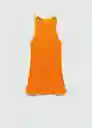 Vestido Paloms Naranja Talla M Mujer Mango