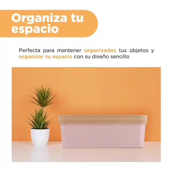 Organizador de Almacenamiento de Plástico Rosa L Miniso