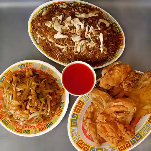 1 Caja Grande de Combinado, Arroz Chino y Chop Suey con 1 Pollo.