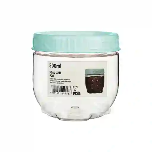 Miniso Recipiente Para Almacenamiento Con Tapa Verde de 500 mL