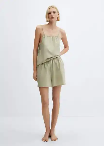 Short Pijama Aire Khaki Talla M Mujer Mango