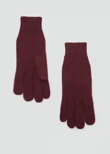 Guantes Perla Burdeos Mujer Mango