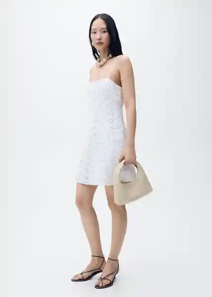 Vestido Fruit Blanco Talla M Mujer Mango