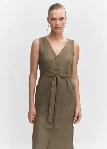 Vestido Sausalit Verde Talla S Mujer Mango