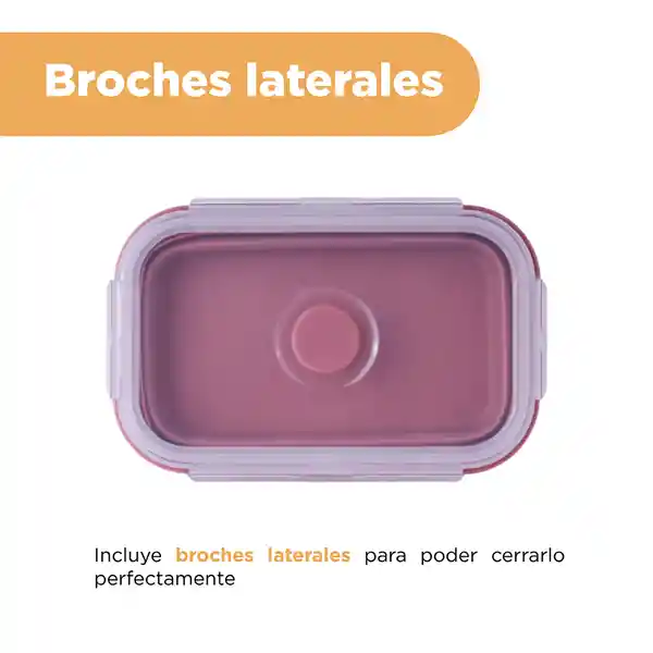 Contenedor  Alimento Plegable Silicona Rojo 800 mL Miniso