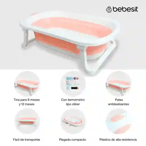 Bebesit Bañera Plegable Jelly Rosado