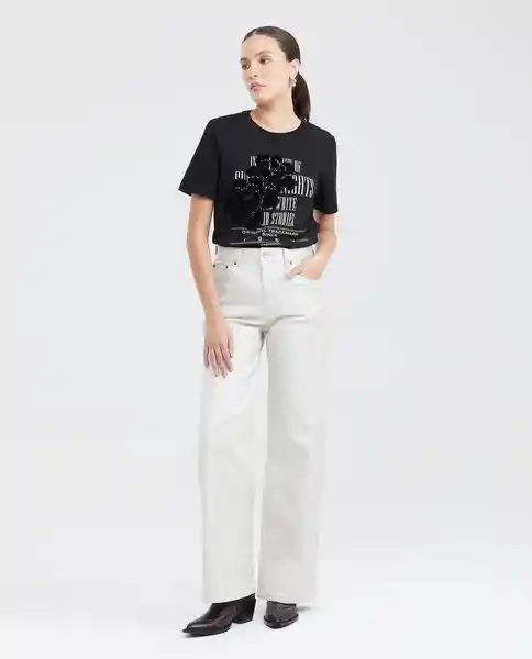 Camiseta Flowers Negro Noche Ultra Oscuro T. S Chevignon