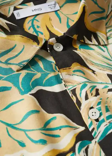 Camisa Manila-H Negro Talla M Hombre Mango