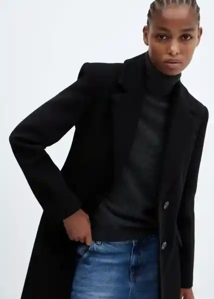 Abrigo Linda Negro Talla M Mujer Mango