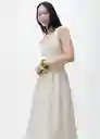 Vestido Valvi Crudo Talla M Mujer Mango