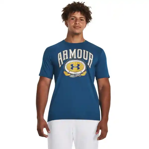 Under Armour Camiseta Ua Collegiate Crest Ss Azul Talla LG