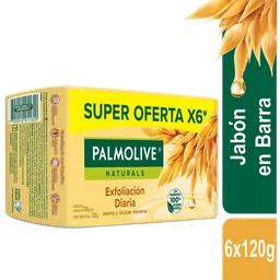 Jabón de Tocador Palmolive Exfoliación Diaria Barra 120 g x 6