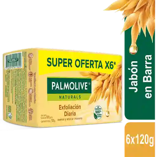 Palmolive Jabón Avena y Azúcar en Barra 120 g x 6 Und