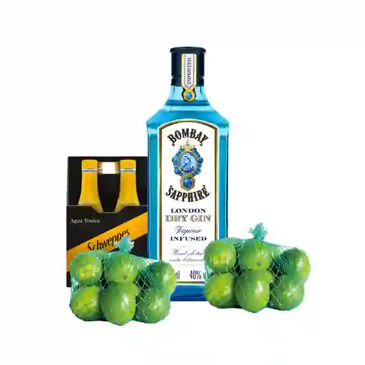 Combo Bombay Sapphire Ginebra London Dry + Tónica Schweppes